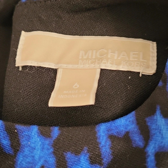 MICHAEL KORS Ponzano Band Houndstooth Dress Amalfi Blue - Picture 4 of 4